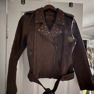 Frye NWOT leather moto jacket